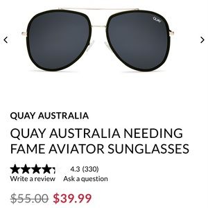 Quay Australia Needing Fame Aviator Sunglasses